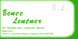 bence lentner business card